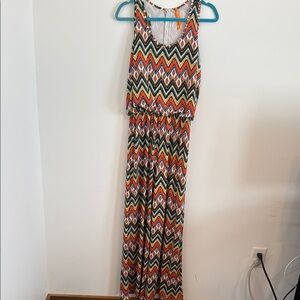 Chevron Patterned Maxi Jumper